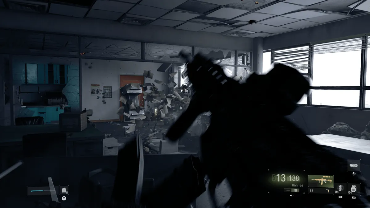 Gameplay misi di dalam gedung pada campaign Call of Duty Modern Warfare 4