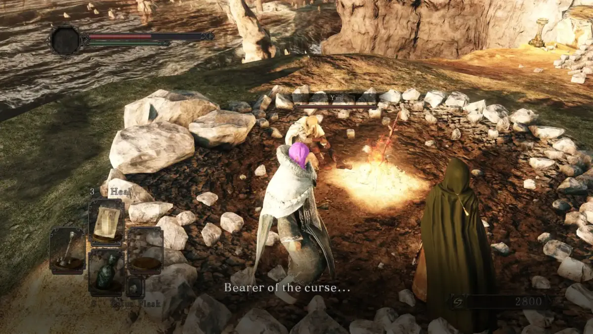 Gameplay Dark Souls 2 Seamless Co-op bersama phantom di bonfire