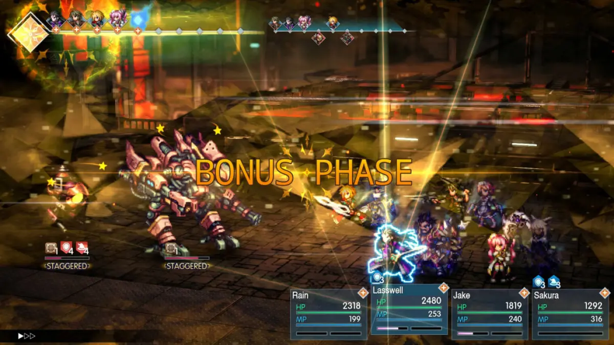 Pertarungan turn-based dan bonus phase di gameplay Final Fantasy Resonance