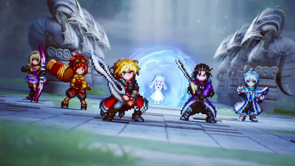Karakter pixel HD-2D dalam Final Fantasy Resonance yang rilis 22 Oktober 2026