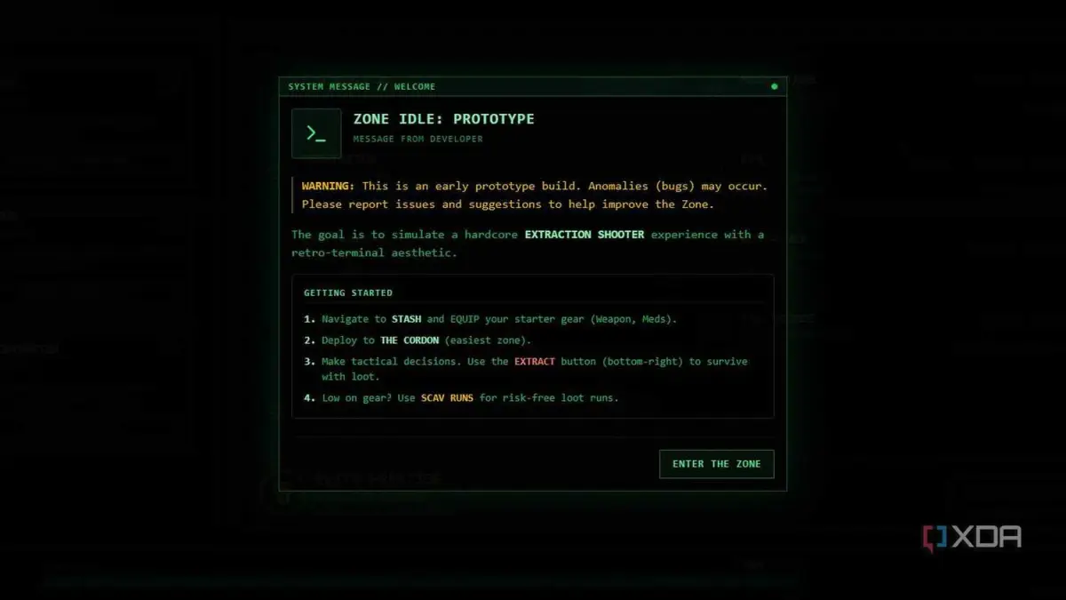 Zone Idle, game browser gratis terbaik 2026 bertema extraction shooter