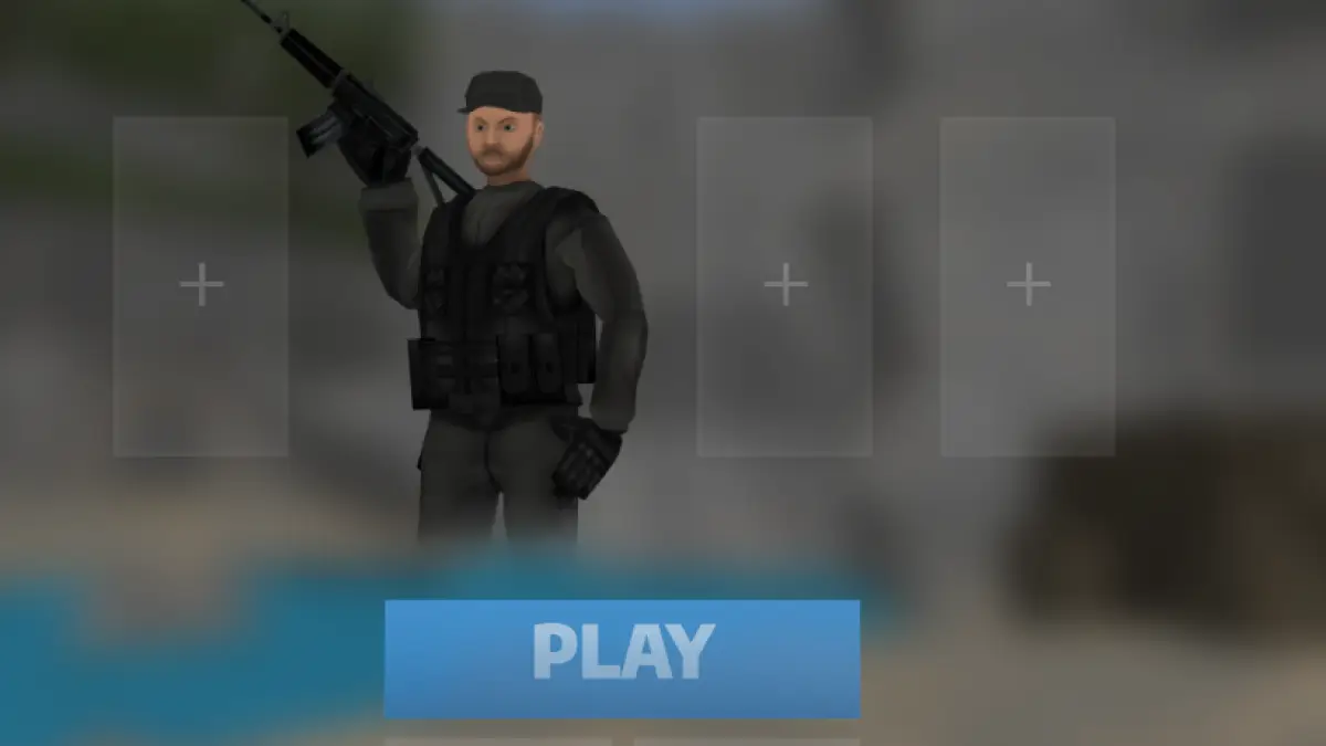 Menu utama Deadshot.io, game browser gratis bergenre FPS cepat