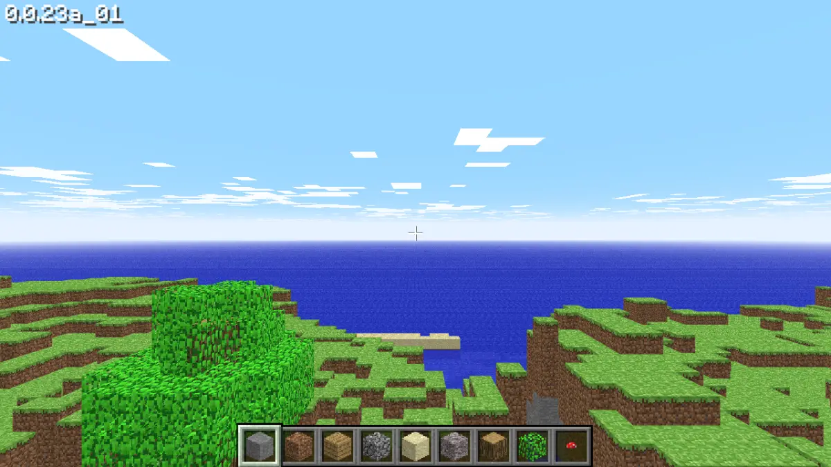 Tampilan Minecraft Classic, game browser gratis dari era 2009