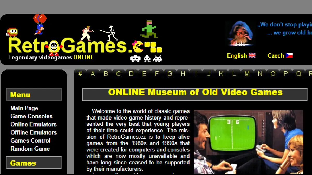 Beranda RetroGames.cz, game browser gratis klasik NES dan SNES