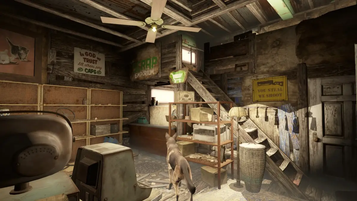 Interior toko di mod Fallout 4 Detour