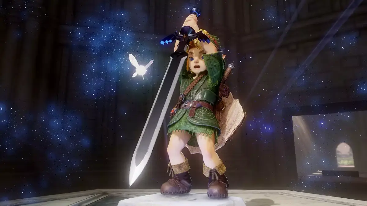 Navi Ocarina of Time berupa bola cahaya di samping Link