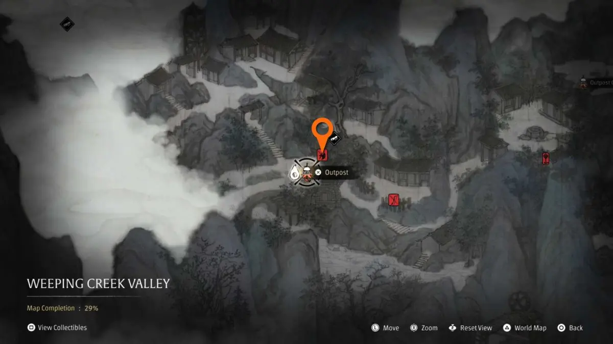 Peta Weeping Creek Valley lokasi Phantom Blade Zero Festering Secret