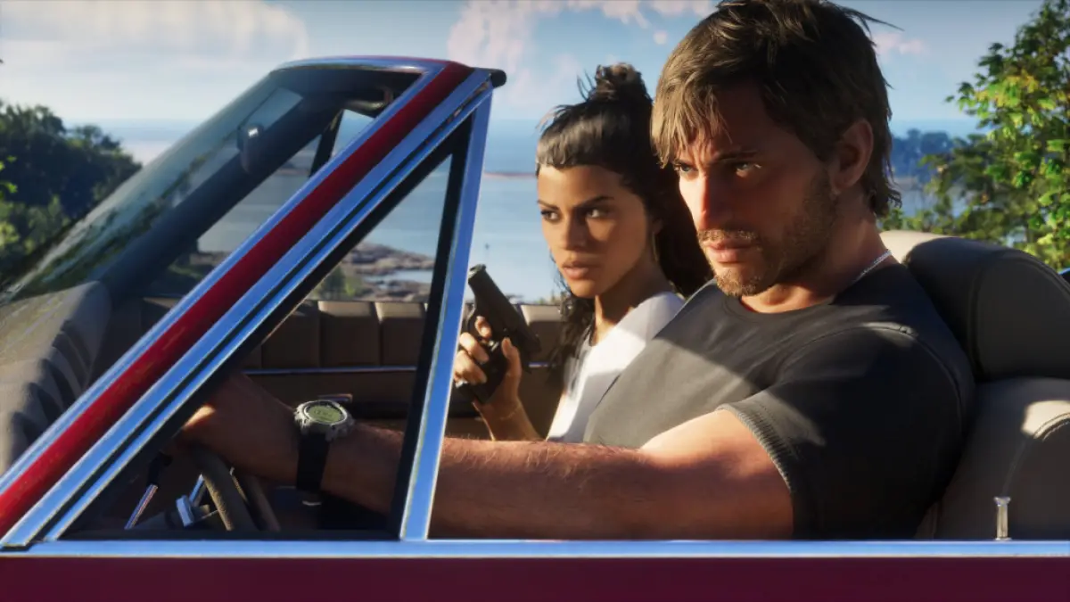 Pre-order GTA 6 tembus 6,45 juta copy, karakter Jason dan Lucia di dalam mobil