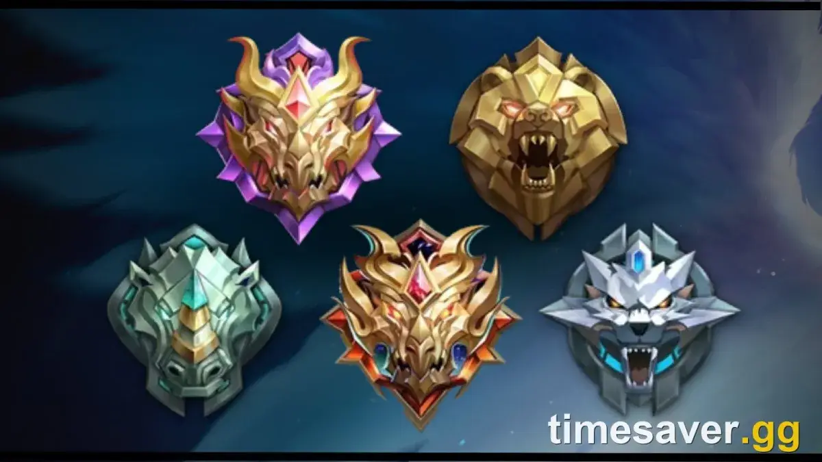 Kumpulan lencana rank dalam urutan rank Mobile Legends