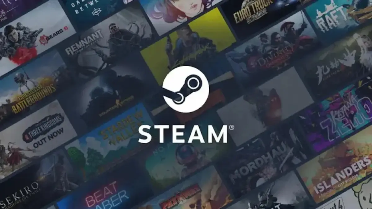 Logo Steam di tengah kumpulan game, simbol sikap Valve soal AI slop di Steam